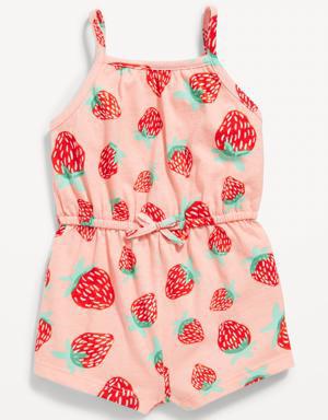Old Navy Printed Sleeveless Jersey-Knit Romper for Baby pink