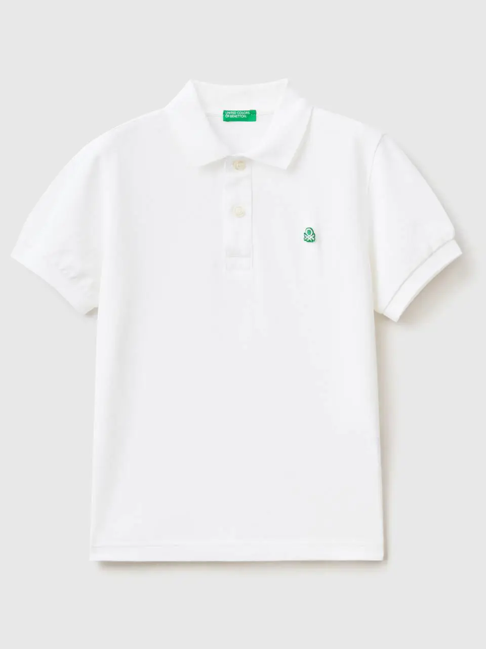 Benetton slim fit polo in 100% organic cotton. 1