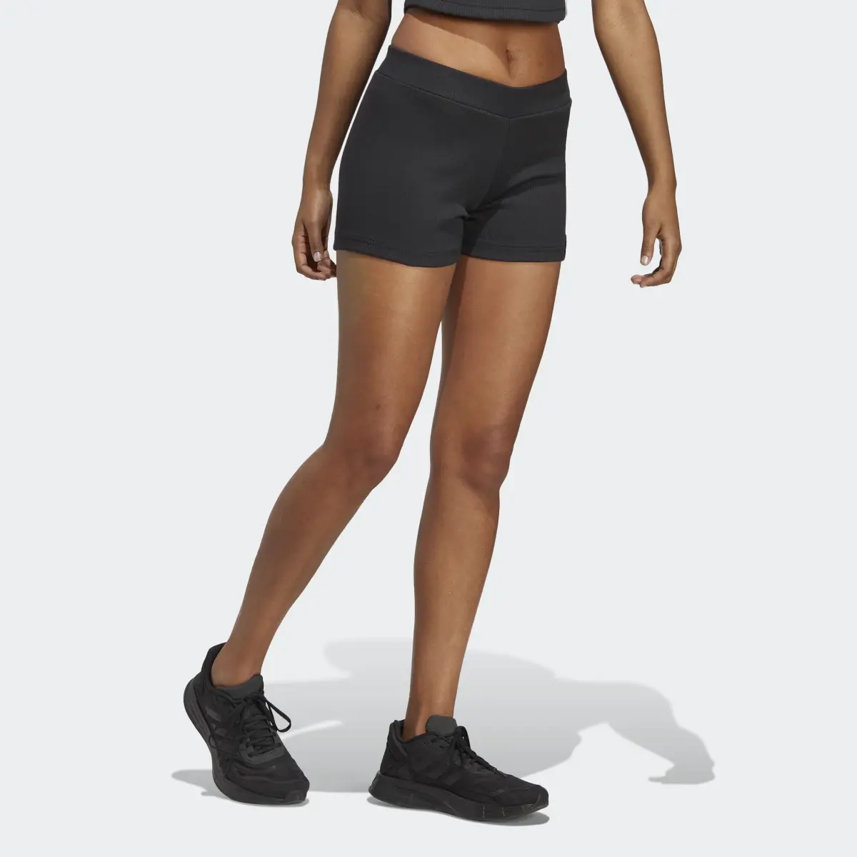 Adidas Lounge Rib Booty Shorts. 3