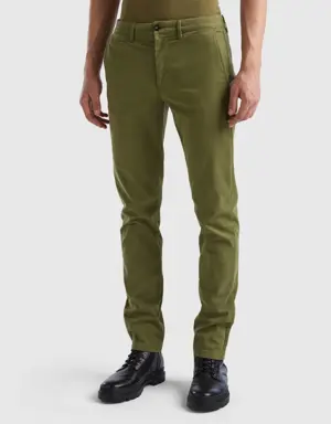 military green slim fit chinos