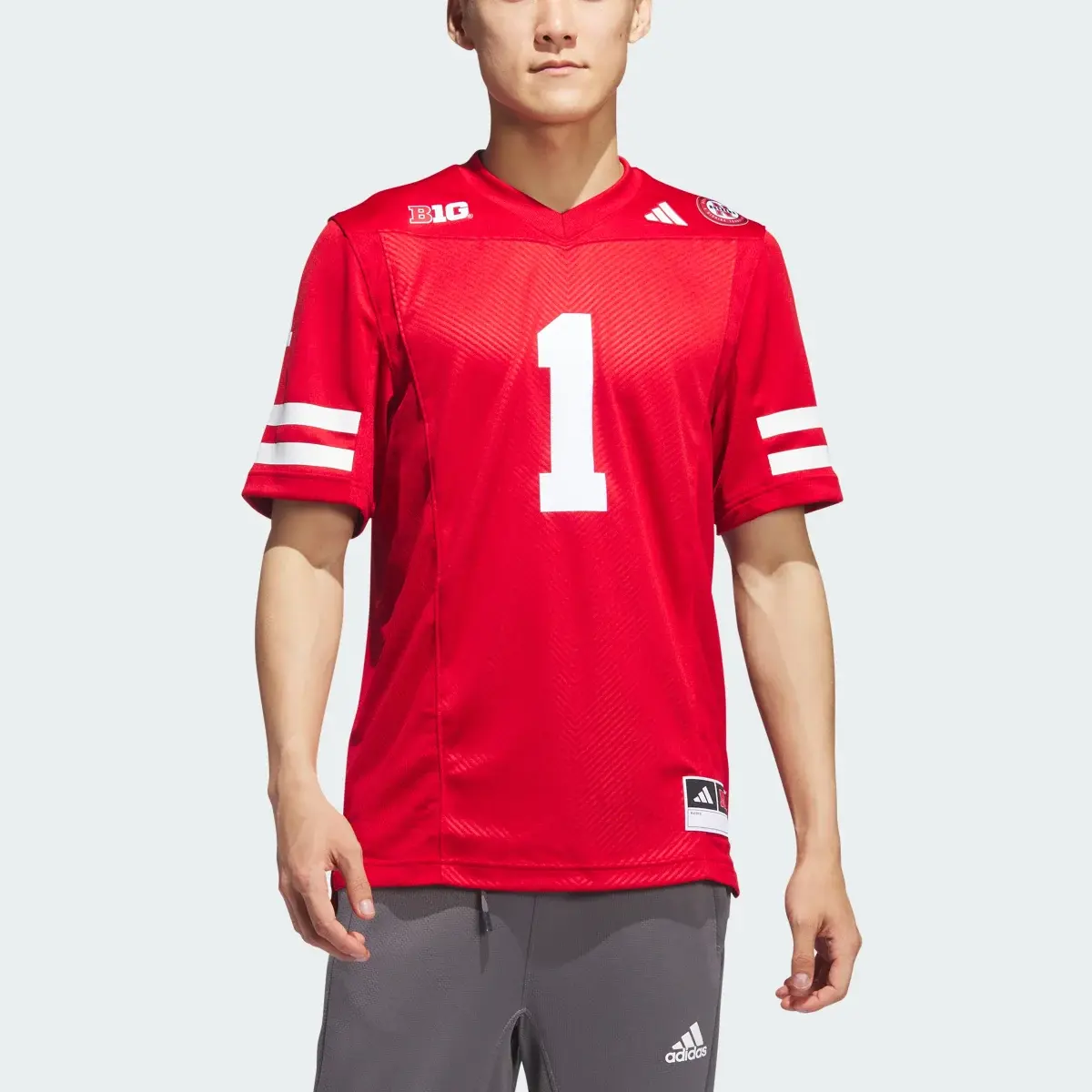 Adidas Nebraska Football Off-Field Home Jersey. 1