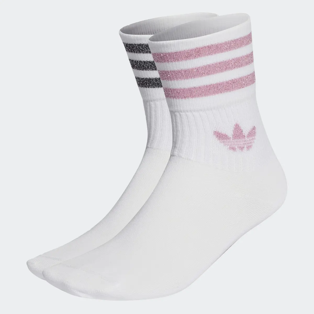 Adidas Mid-Cut Glitter Crew Socks 2 Pairs. 1