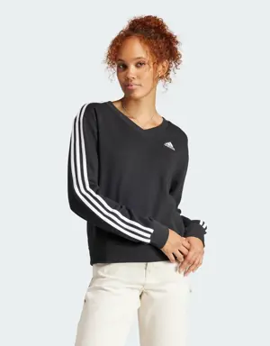 Adidas Essentials 3-Stripes V-Neck Sweatshirt. 2 Adidas Essentials 3-Stripes V-Neck Sweatshirt. 2