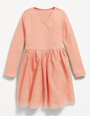 Old Navy Fit & Flare Wrap-Front Tutu Dress for Toddler Girls orange