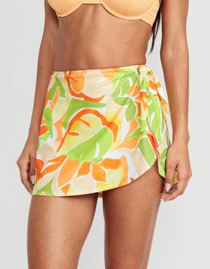 Old Navy High-Waisted Wrap-Front Sarong Swim Skirt for Women multi