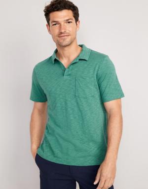 Classic Fit Linen-Blend Polo for Men green