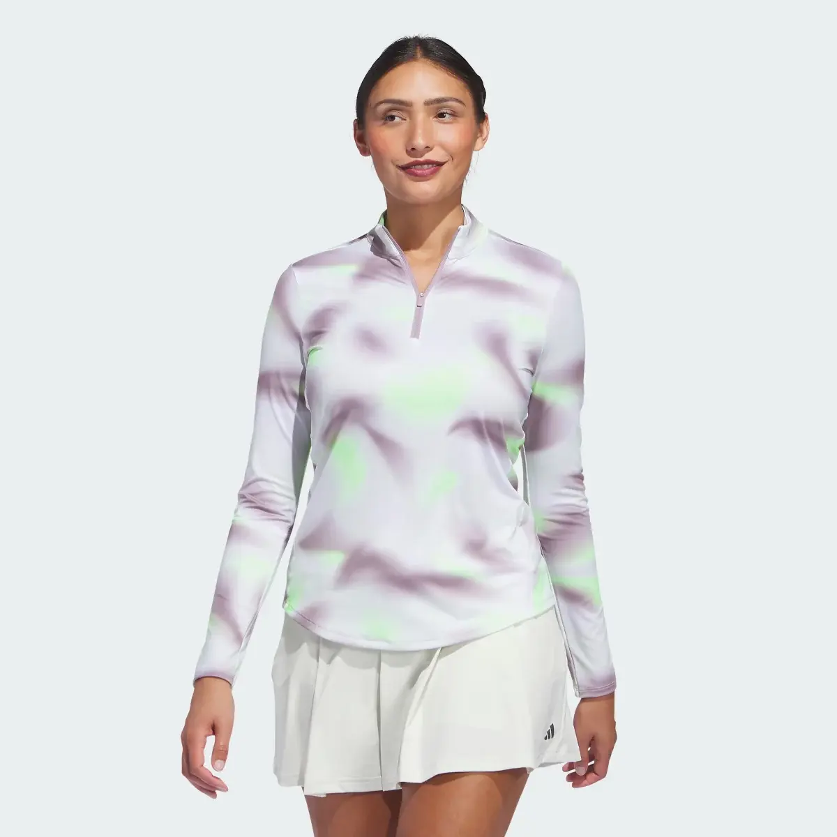 Adidas Women's Ultimate365 Printed Quarter-Zip Mock. 2