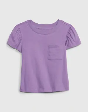 Toddler 100% Organic Cotton Mix and Match Puff Sleeve T-Shirt purple