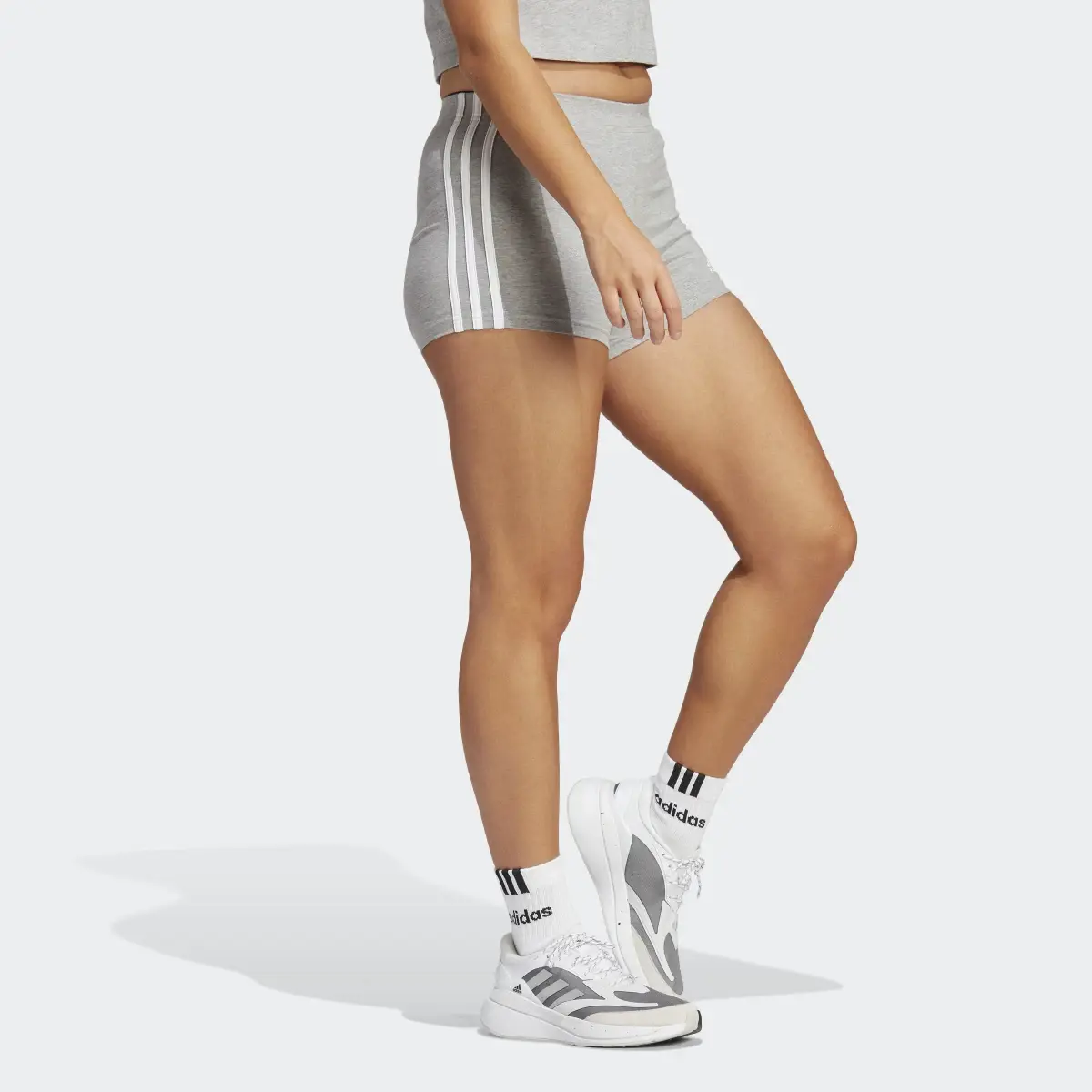 Adidas Essentials 3-Stripes Single Jersey Booty Shorts. 3