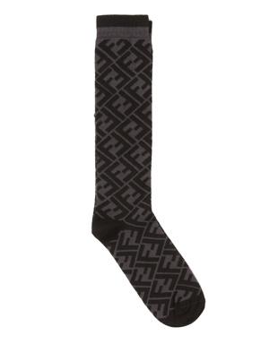 Siyah Gri Logo Jakarlı Çorap