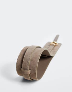Leather obi belt