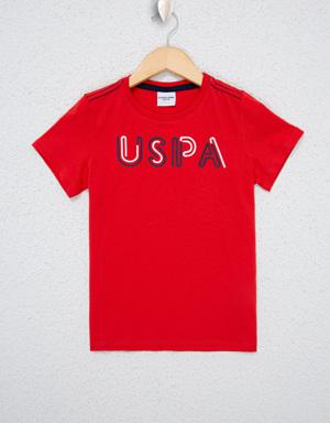 Erkek Çocuk Açık Kırmızı Bisiklet Yaka T-Shirt