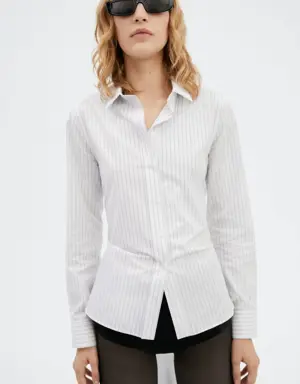 Slim fit striped cotton shirt