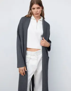 Manteau oversize maille poches