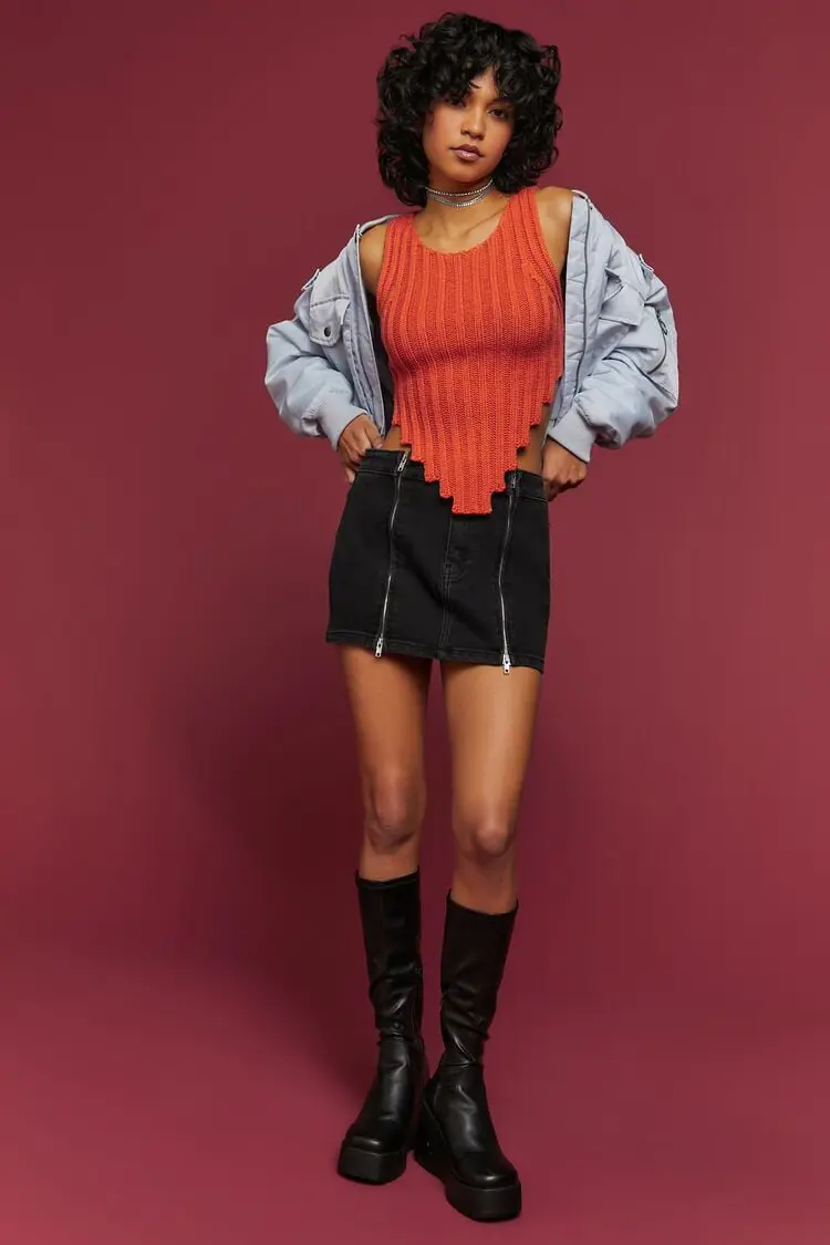 Forever 21 Forever 21 Dual Zipper Micro Mini Skirt Black. 1