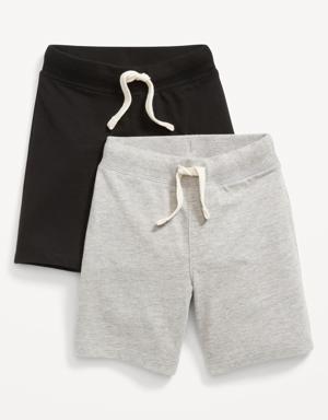 2-Pack Functional-Drawstring Shorts for Toddler Boys gray