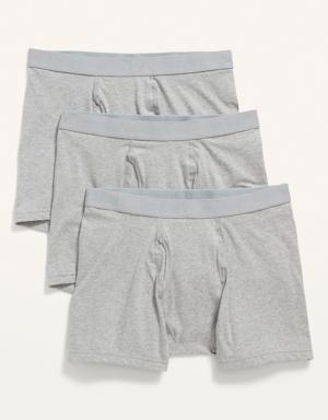 Built-In Flex Boxer-Briefs Underwear 3-Pack --4.5-inch inseam gray