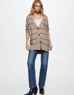 Mango Striped cardigan with buttons