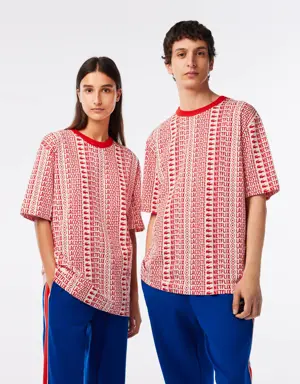 Lacoste T-shirt unisexe Lacoste x Netflix loose fit imprimé all-over