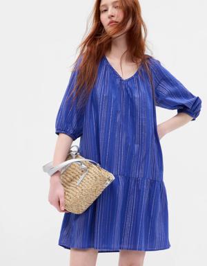 Gap Crinkle Gauze Tiered Mini Dress blue