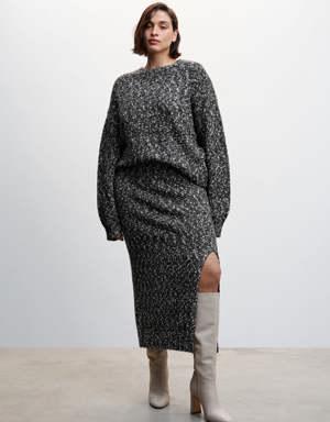 Flecked knit skirt