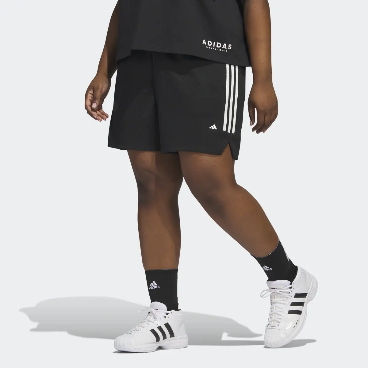 Adidas Select 3-Stripes Basketball Shorts (Plus Size). 1