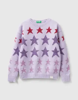 sweater with lurex stars