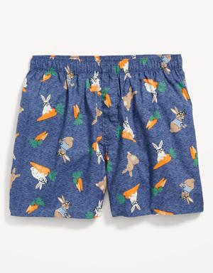 Printed Soft-Washed Boxer Shorts for Men -- 3.75-inch inseam blue