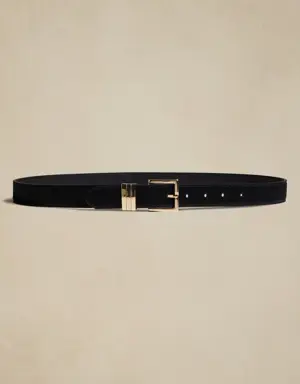 Quadrato Leather Belt black