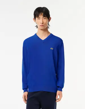 Lacoste Men's V-neck Organic Cotton Sweater