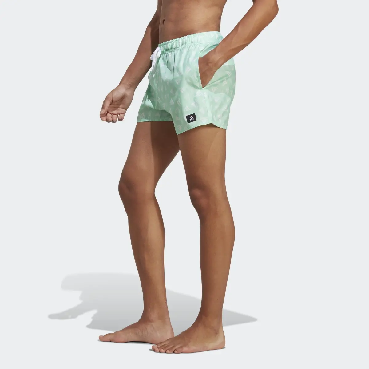 Adidas Logo Print CLX Swim Shorts. 2