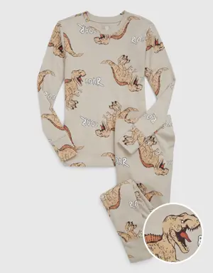 Kids 100% Organic Cotton Dinosaur PJ Set beige