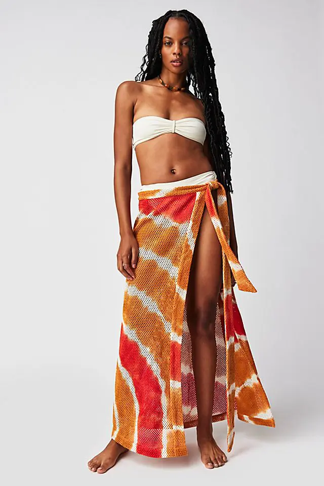 Free People Citrine Net Wrap Skirt. 1