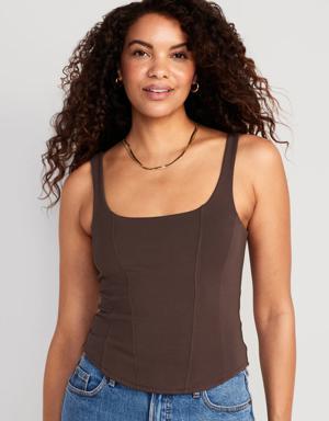 Old Navy Cropped Seamed Tank Top for Women brown