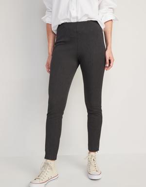 High-Waisted Pull-On Pixie Skinny Ankle Pants gray