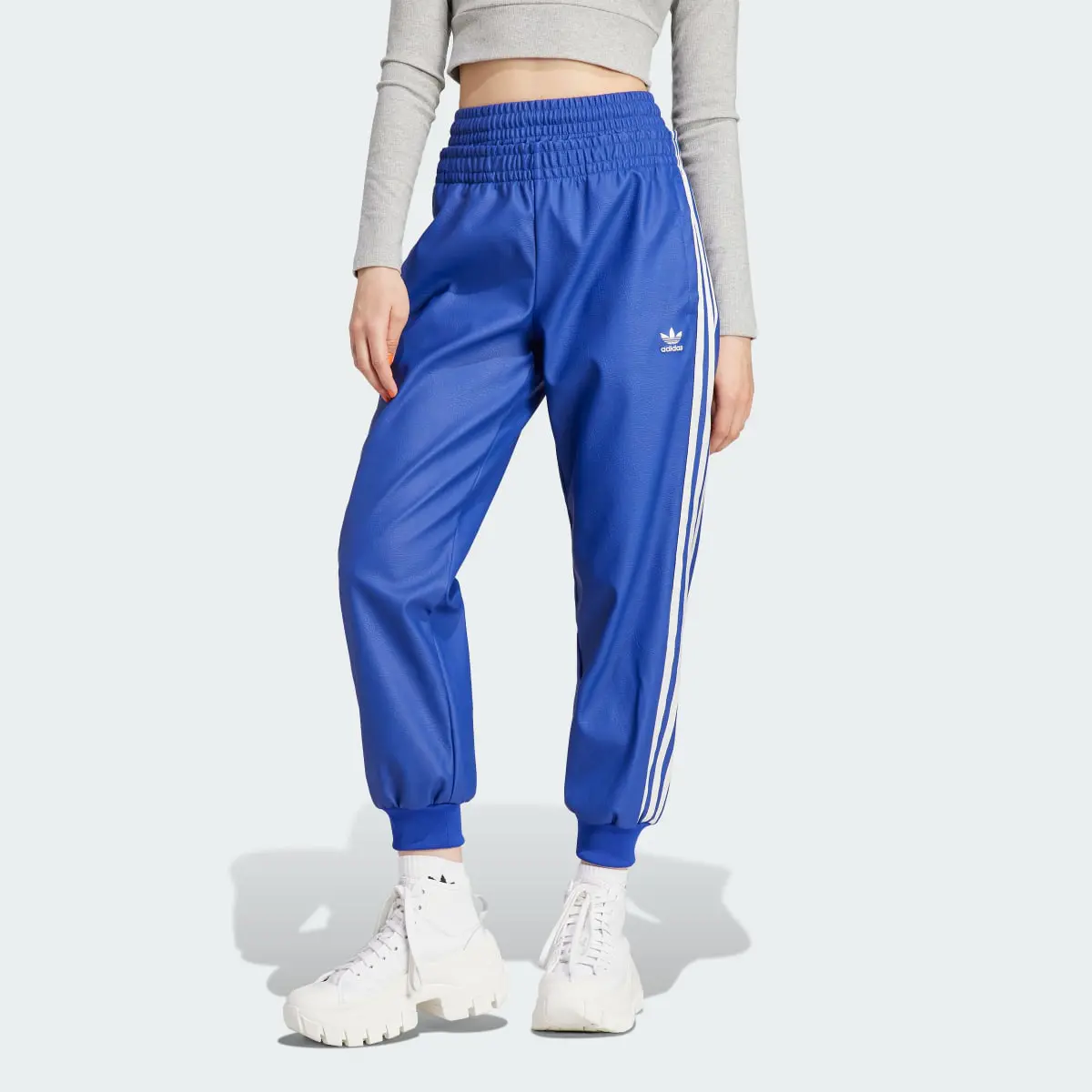 Adidas Faux Leather SST Track Pants. 1