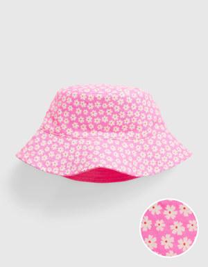 Gap Kids 100% Organic Cotton Reversible Bucket Hat pink