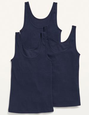 Slim-Fit Rib-Knit Tank Top 3-Pack blue