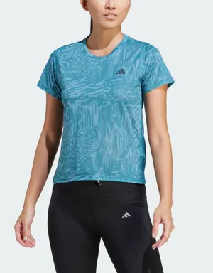 Adidas Playera de Running Run Icons 3 Franjas Logo Estampada