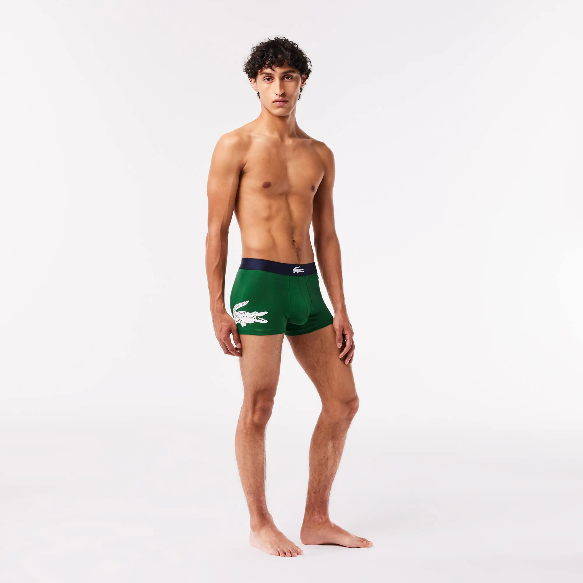 Lacoste Pack de 3 boxers assimétricos em algodão stretch para homem. 1