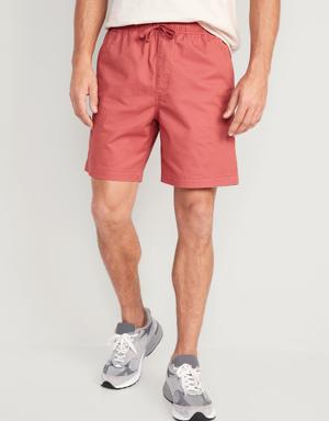 Pull-On Twill Jogger Shorts for Men -- 7-inch inseam red