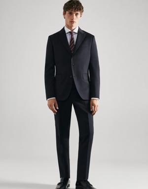 Slim fit virgin wool suit blazer