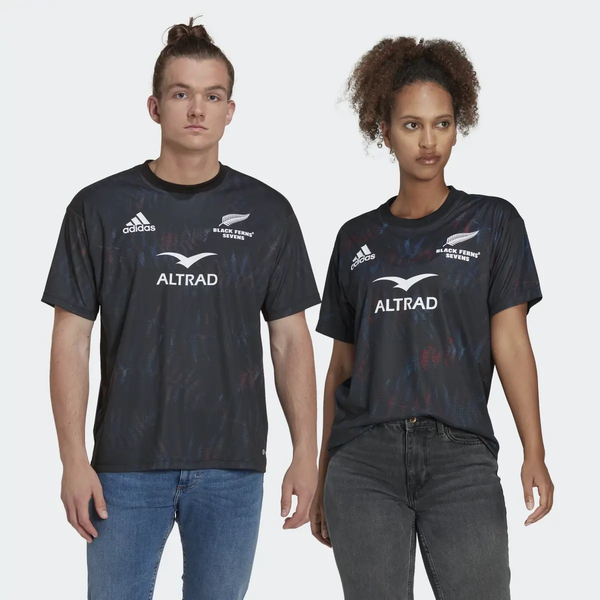 Adidas T-shirt com as Cores Principais das Black Ferns Sevens (Unissexo). 1