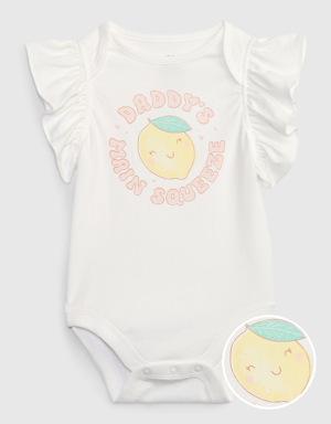 Baby 100% Organic Cotton Mix and Match Graphic Bodysuit white