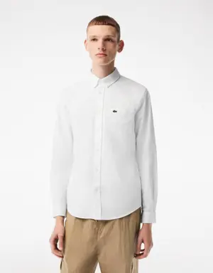 Lacoste Men’s Buttoned Collar Oxford Cotton Shirt