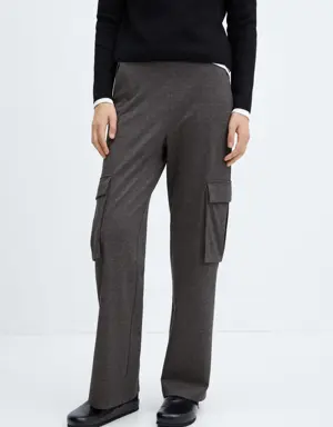 Knitted trousers with cargo pockets