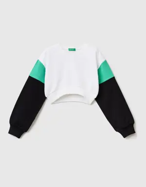 color block cropped sweatshirt