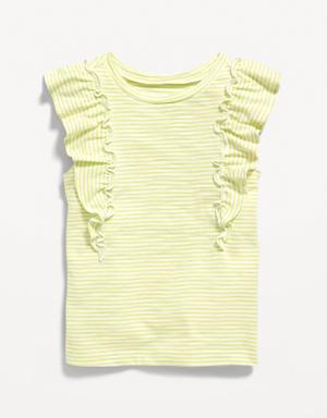 Old Navy Ruffle-Sleeve Slub-Knit Top for Toddler Girls green