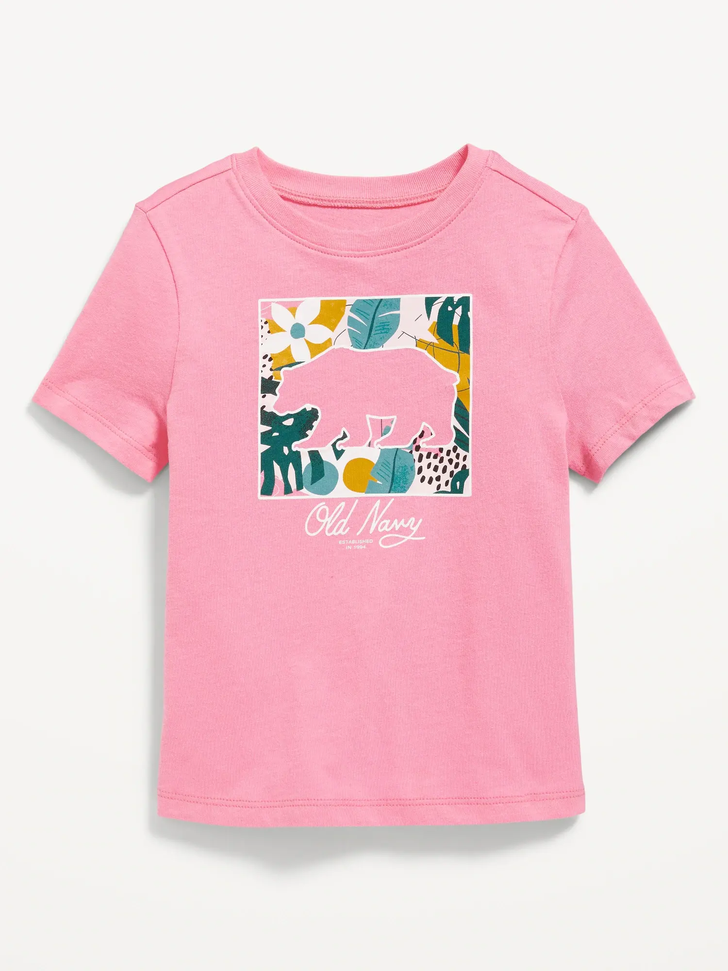 Old Navy Unisex Logo-Graphic T-Shirt for Toddler pink. 1