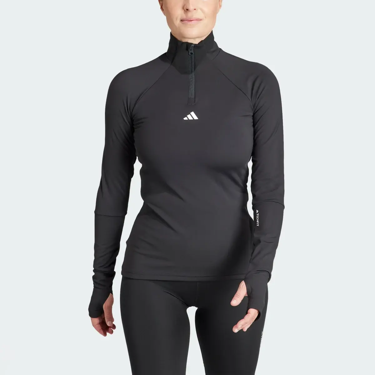 Adidas Techfit COLD.RDY 1/4 Zip Long Sleeve Training Top - HY3215